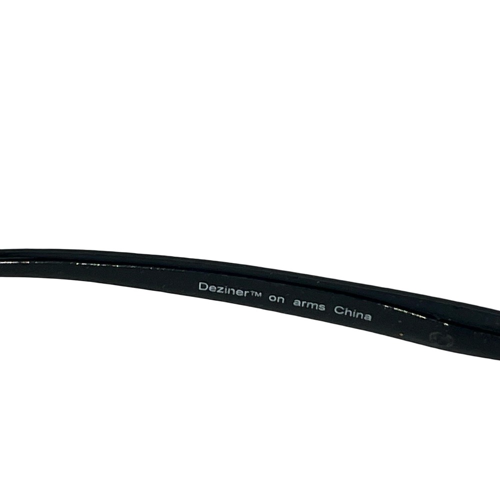 NOS Deziner Rimless Shield Sunglasses Black Silver Y2K Wrap Cybercore Indie - Picture 5 of 7